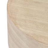 McKenna Outdoor Round Coffee Table, Travertine-Furniture - Outdoor-High Fashion Home