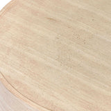 McKenna Outdoor Round Coffee Table, Travertine-Furniture - Outdoor-High Fashion Home