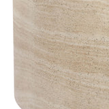 McKenna Outdoor Round Coffee Table, Travertine-Furniture - Outdoor-High Fashion Home