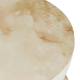 Leva Outdoor Round End Table, Cream-Furniture - Outdoor-High Fashion Home