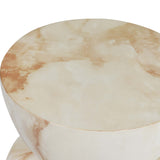 Leva Outdoor Round End Table, Cream-Furniture - Outdoor-High Fashion Home