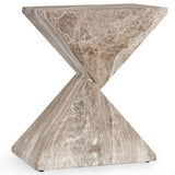 Adler Outdoor Accent Table, Brown/Ivory-Furniture - Outdoor-High Fashion Home