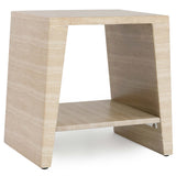 Rosen Outdoor Rectangular Table, Travertine-Furniture - Outdoor-High Fashion Home