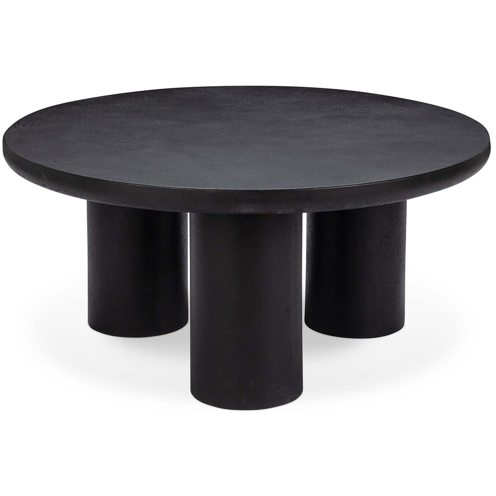 Anzio Outdoor Round Coffee Table, Black-Furniture - Outdoor-High Fashion Home