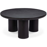 Anzio Outdoor Round Coffee Table, Black-Furniture - Outdoor-High Fashion Home