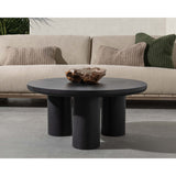 Anzio Outdoor Round Coffee Table, Black-Furniture - Outdoor-High Fashion Home