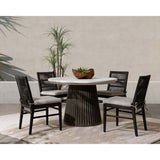 Caspia Outdoor Round Dining Table, Gray-Furniture - Outdoor-High Fashion Home