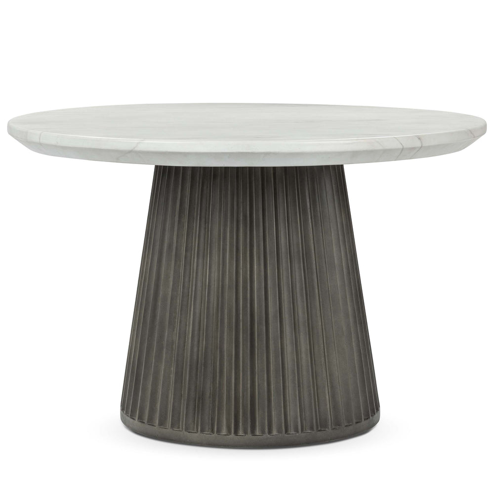 Caspia Outdoor Round Dining Table, Gray-Furniture - Outdoor-High Fashion Home