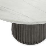 Caspia Outdoor Round Dining Table, Gray-Furniture - Outdoor-High Fashion Home