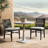 Paulina 31" Outdoor Bistro Table, Light Gray-Furniture - Outdoor-High Fashion Home
