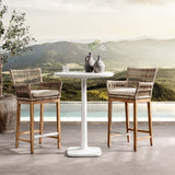 Paulina 31" Outdoor Pub Table, White-Furniture - Outdoor-High Fashion Home