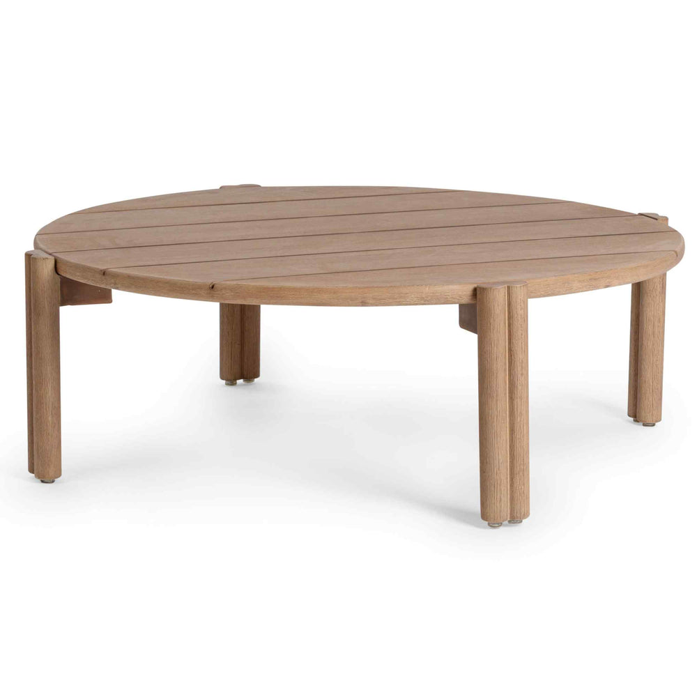 Oliver Outdoor Round Coffee Table, Butterscotch-Furniture - Accent Tables-High Fashion Home