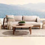 Oliver Outdoor Round Coffee Table, Butterscotch-Furniture - Accent Tables-High Fashion Home