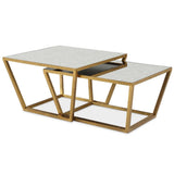 Antique Halo Nesting Coffee Table Set, Antiqued Mirror