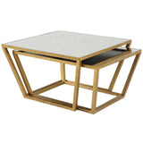 Antique Halo Nesting Coffee Table Set, Antiqued Mirror
