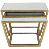 Antique Halo Nesting Coffee Table Set, Antiqued Mirror