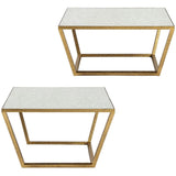 Antique Halo Nesting Coffee Table Set, Antiqued Mirror