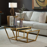 Antique Halo Nesting Coffee Table Set, Antiqued Mirror