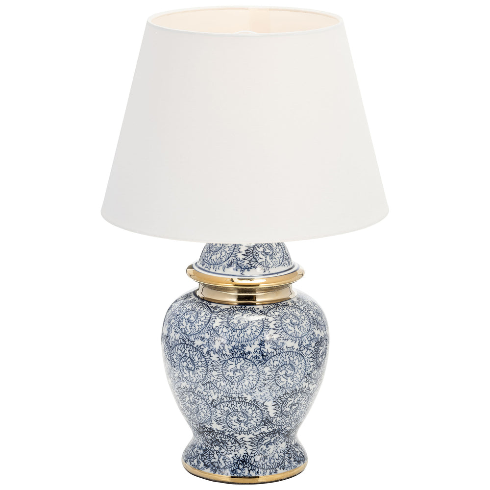 Chinoiserie Table Lamp, Blue/White
