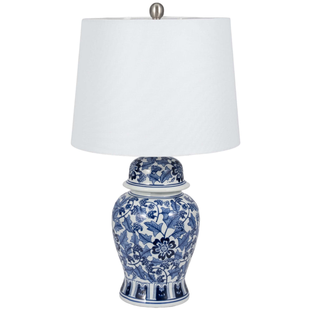 Temple Jar Table Lamp, Blue/White