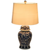 Temple Jar Table Lamp, Blue/White