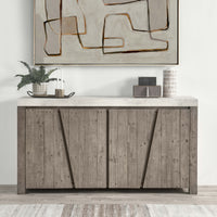 Durant 4 Door Sideboard, Distressed Gray-Furniture - Storage-High Fashion Home