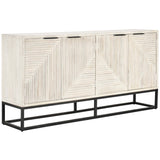 Flint 4 Door Cabinet, Coastal White-Furniture - Storage-High Fashion Home
