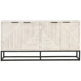 Flint 4 Door Cabinet, Coastal White-Furniture - Storage-High Fashion Home