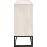 Flint 4 Door Cabinet, Coastal White-Furniture - Storage-High Fashion Home