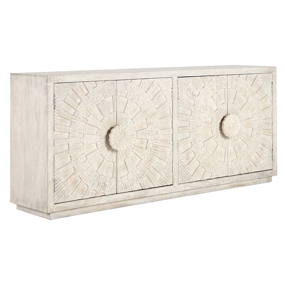 Apollo 4 Door Cabinet, Coastal White-Furniture - Storage-High Fashion Home