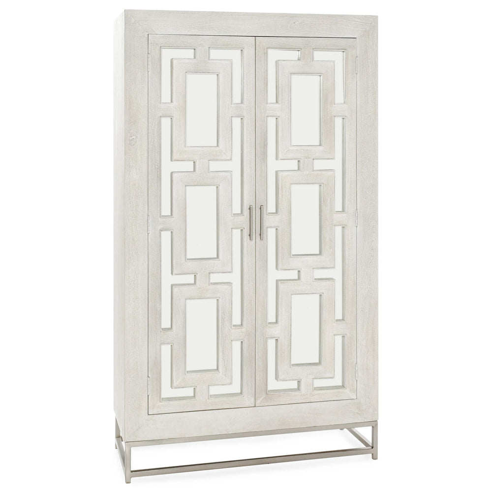 Adina Tall Cabinet, White Washed-Furniture - Storage-High Fashion Home