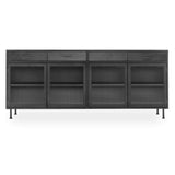 Nore 4 Door Cabinet, Blackened Steel-Furniture - Storage-High Fashion Home