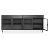 Nore 4 Door Cabinet, Blackened Steel-Furniture - Storage-High Fashion Home