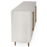 Norwood 4 Door Buffet, White Wash-Furniture - Storage-High Fashion Home