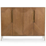 Roman 4 Door Bar Cabinet, Golden Walnut