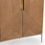 Roman 4 Door Bar Cabinet, Golden Walnut