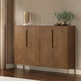 Roman 4 Door Bar Cabinet, Golden Walnut