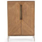 Roman 2 Door Bar Cabinet, Golden Walnut