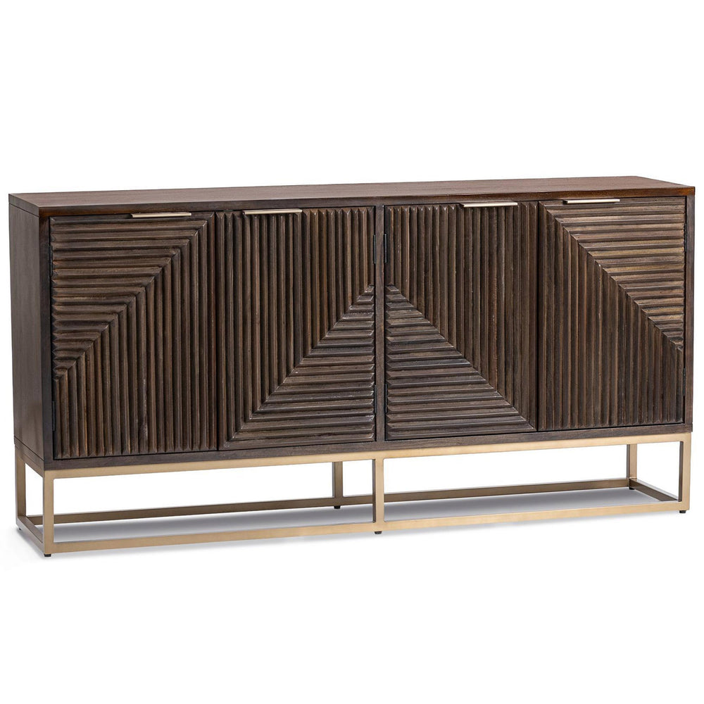Flint 4 Door Cabinet, Dark Brown
