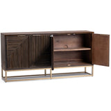 Flint 4 Door Cabinet, Dark Brown