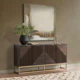 Flint 4 Door Cabinet, Dark Brown