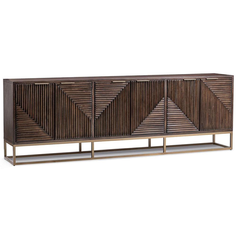 Flint 6 Door Cabinet, Dark Brown