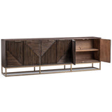 Flint 6 Door Cabinet, Dark Brown