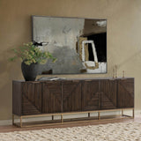 Flint 6 Door Cabinet, Dark Brown