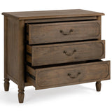 Margaux 3 Drawer Nightstand, Toasted Chestnut