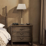 Margaux 3 Drawer Nightstand, Toasted Chestnut