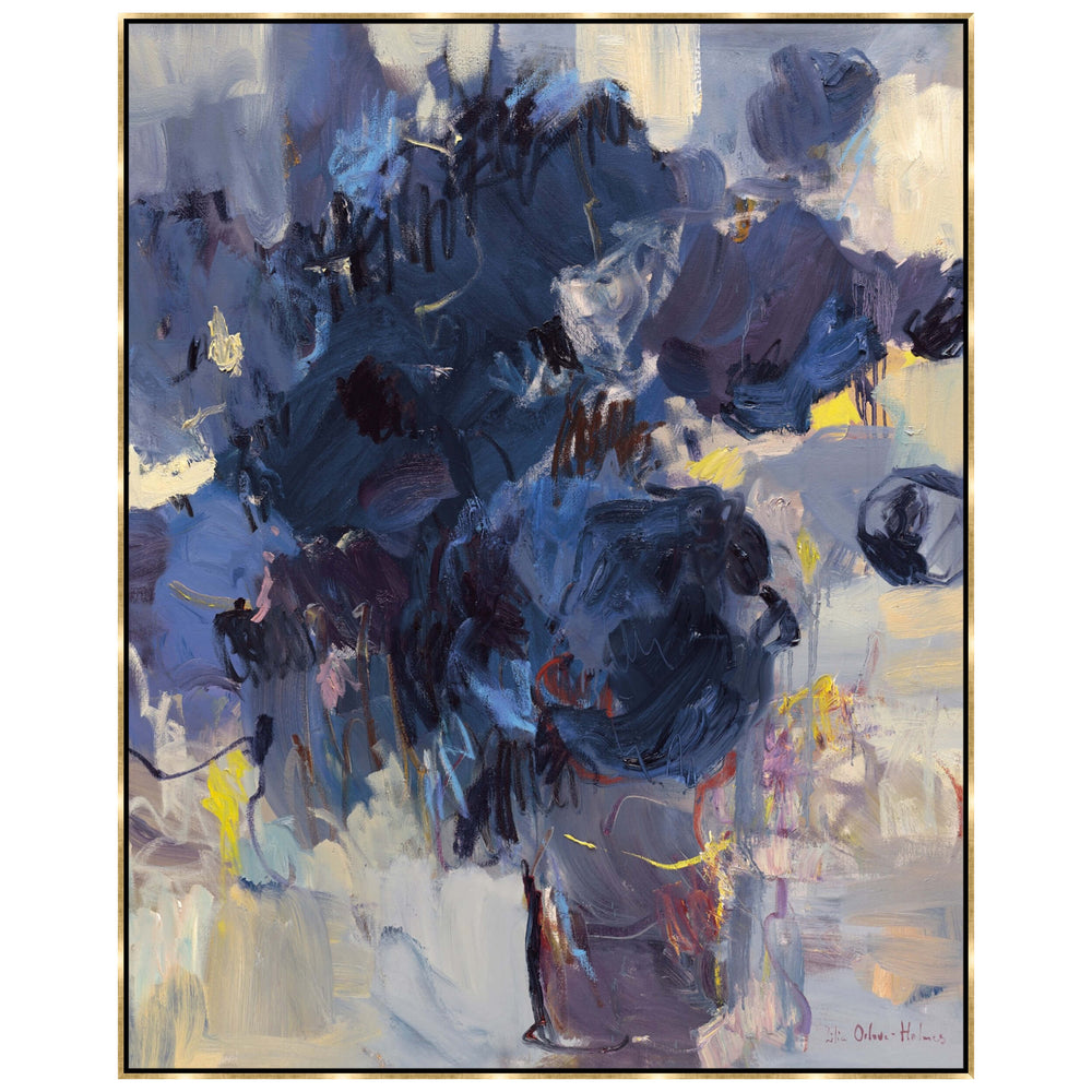 Blue Flowers Framed-Accessories Artwork-High Fashion Home