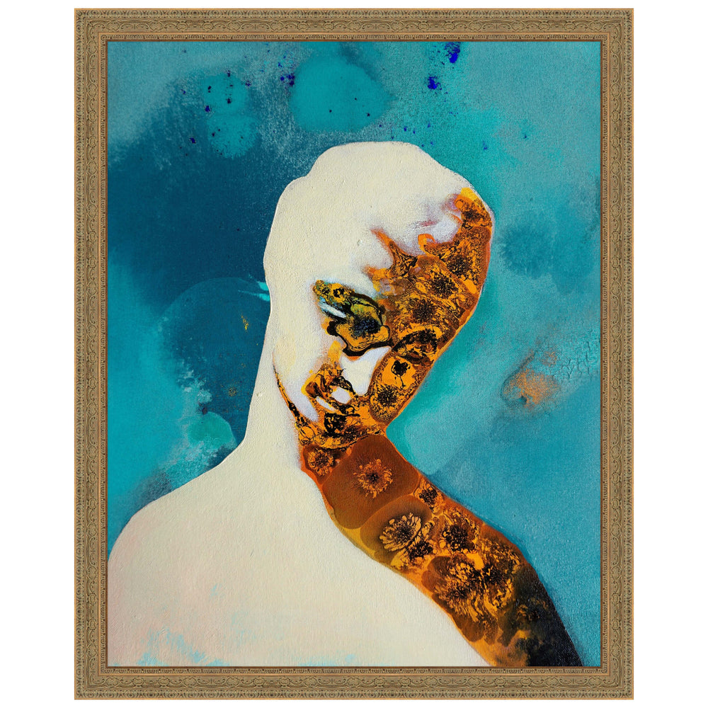 Abstract Golden Figure Framed