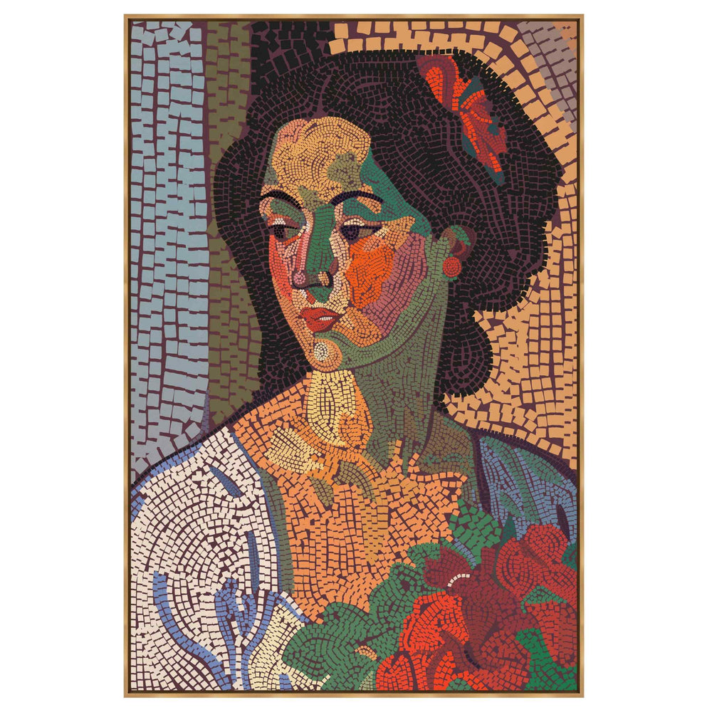 Vibrant Mosaic Portrait Framed