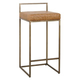 Belfort Leather Counter Stool, Sedona Brown-Furniture - Dining-High Fashion Home